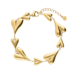 Armband met grote en kleine hartjes