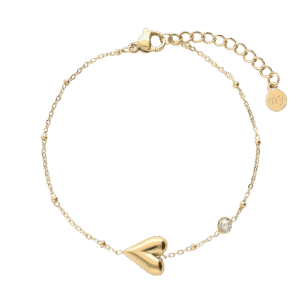Armband met hartje en strass