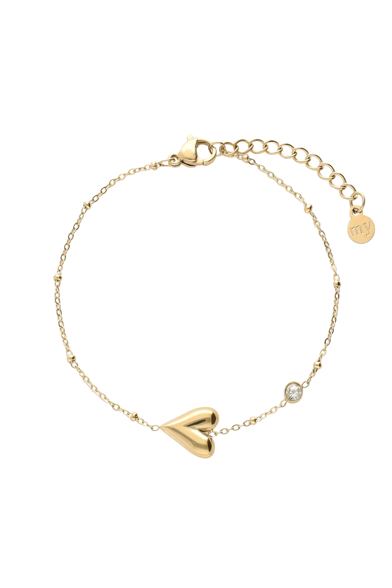 Armband met hartje en strass