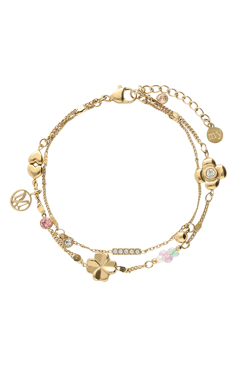 Dubbele armband met bedels
