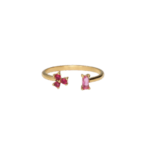 Ring met roze strass